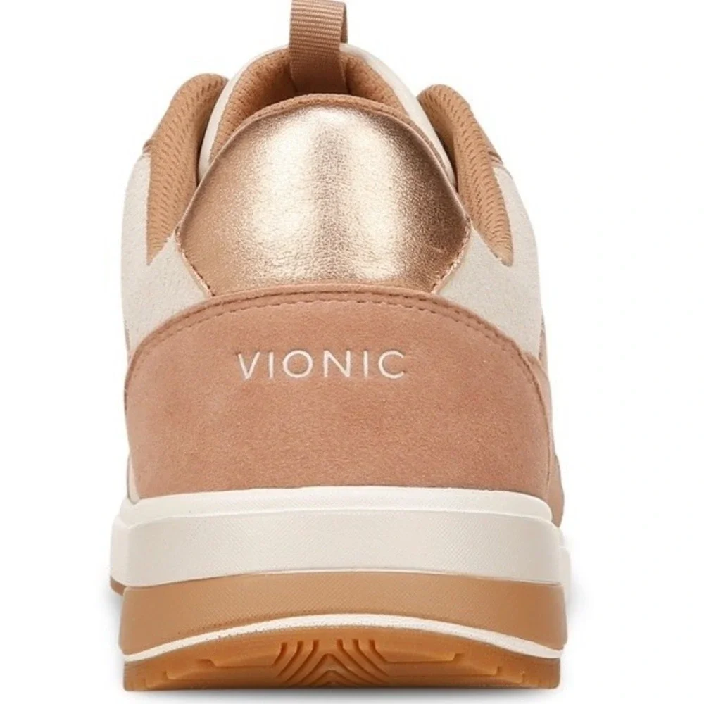 Vionic Sneaker Nova Womens 6.5 Macaroon‎ Brown Cream  Suede New
